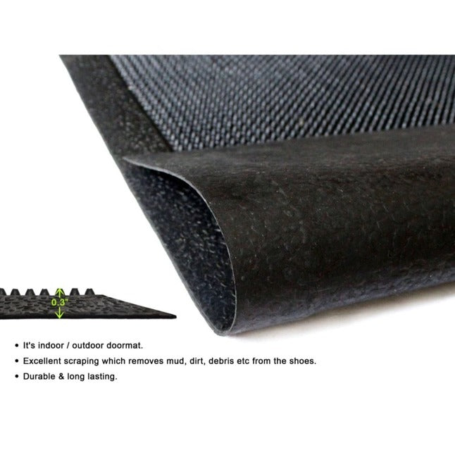 Black Moulded Rubber Doormat