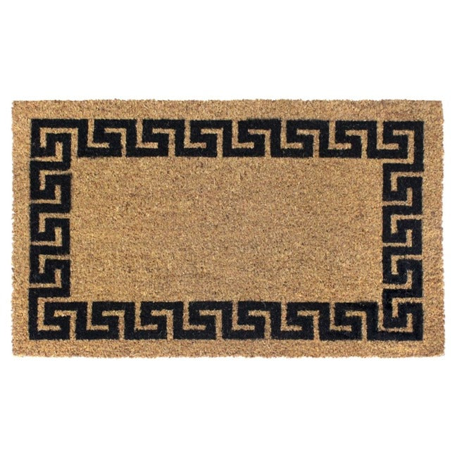 Black Greekey Bordered Doormat