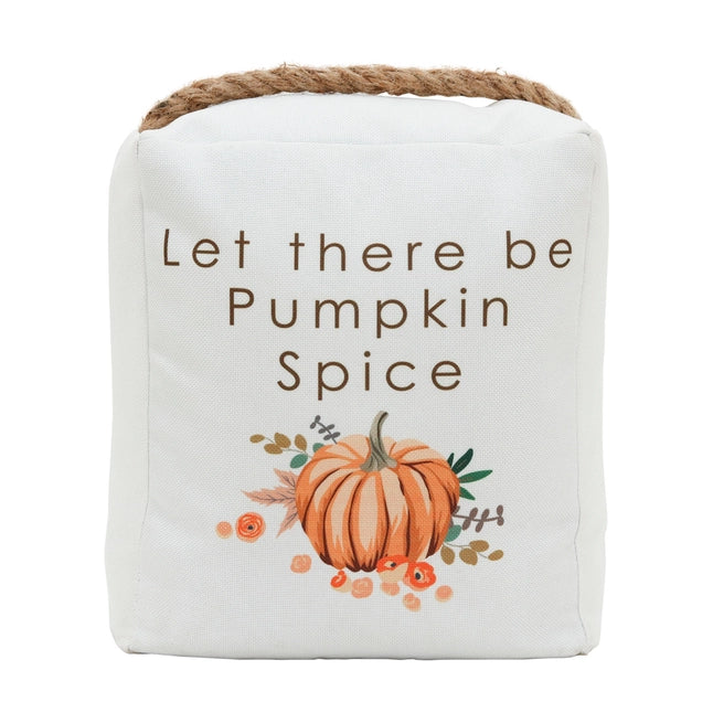 Let There Be Pumpkin Spice Fabric Door Stopper