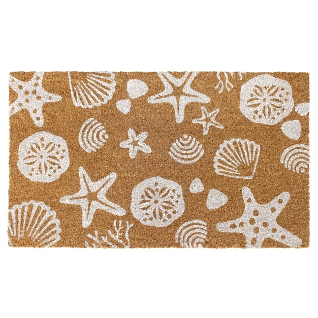 White Machine Tufted Sea Shells Doormat