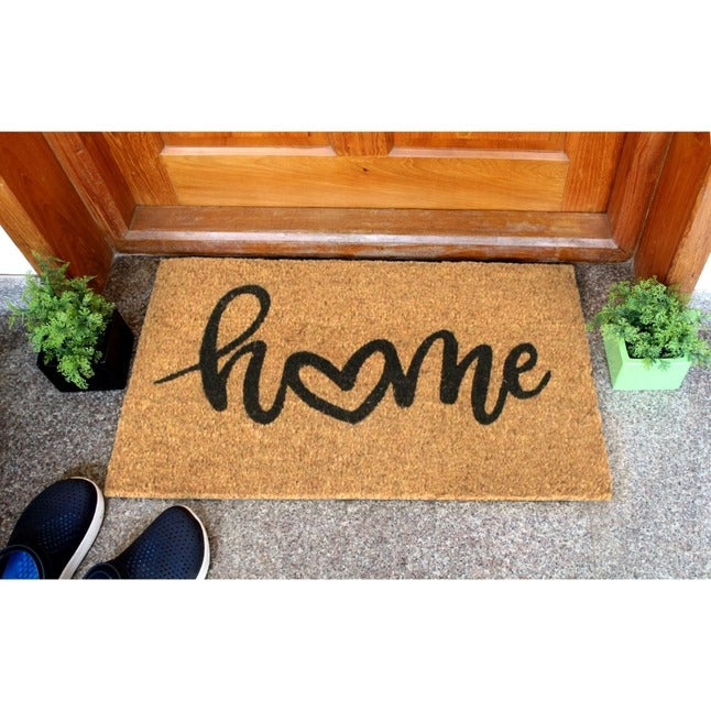 Black Home with Love Doormat