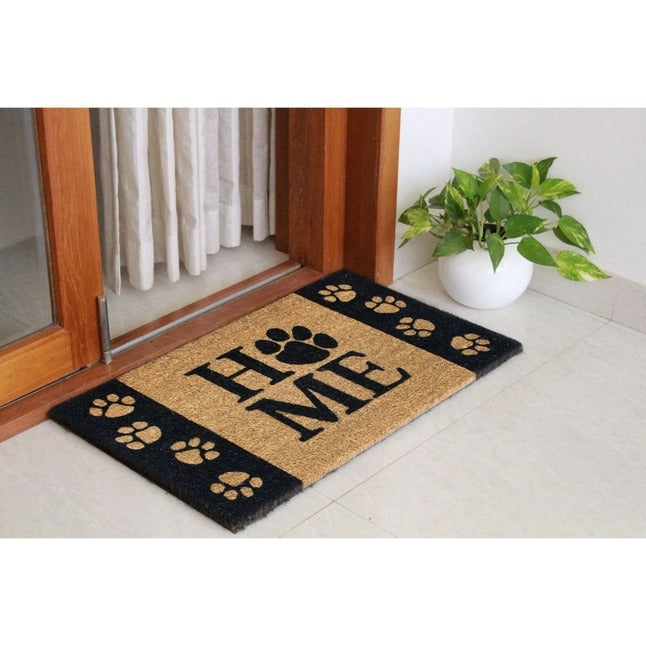 Black Tufted Home Paws Border Doormat