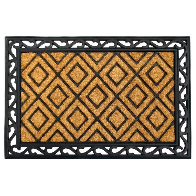 Moulded Rubber Coir Diamond Doormat