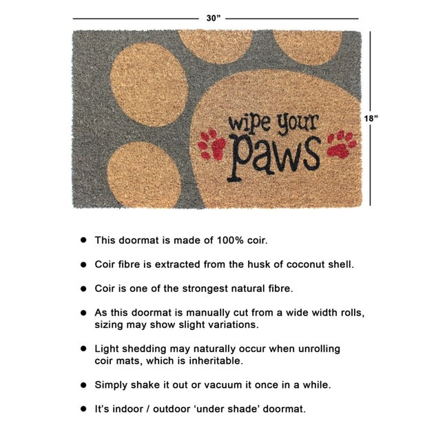 Red Tufted Wipe Your Paws Doormat