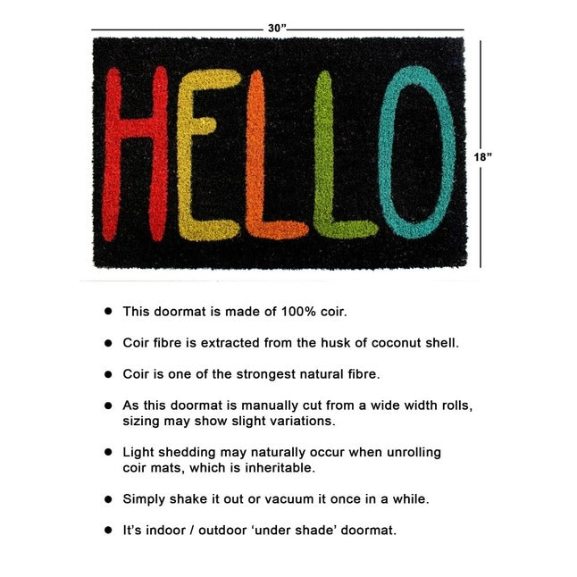 Black Machine Tufted Hello