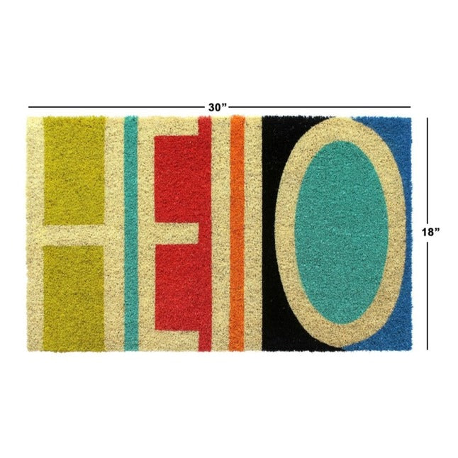 Bleach Tufted Hello Abstract Coir Doormat