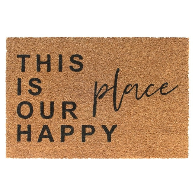 Black This Is Our Happy Place Doormat