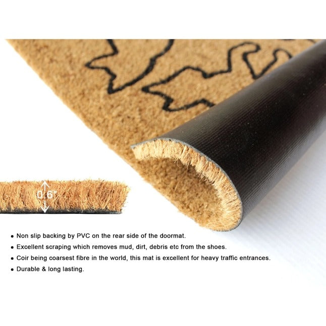 Black Welcome Cats Doormat