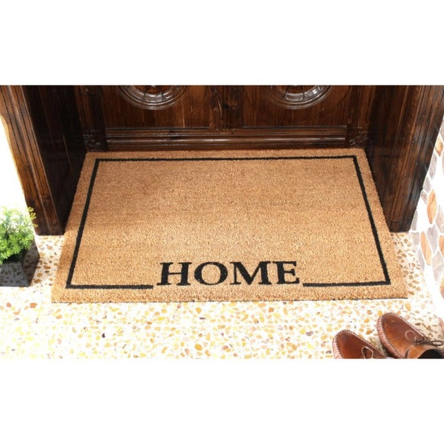 Natural Black Home Square Coir Doormat