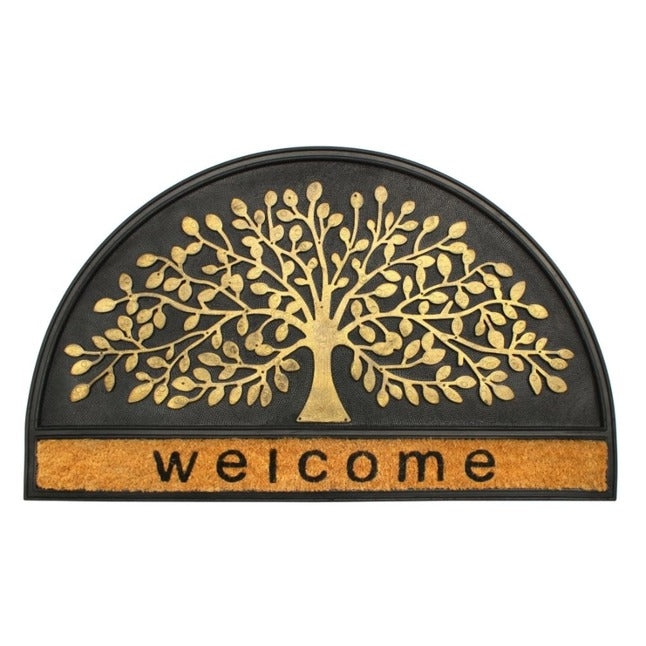 Moulded Welcome Tree Half-Rd Rubber Doormat