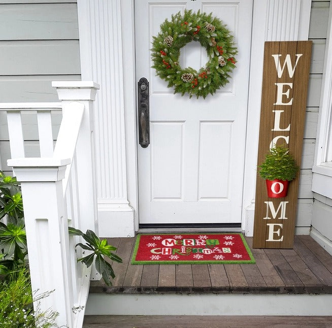 Multi Flakes Merry Christmas Doormat