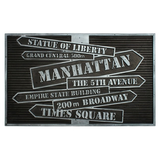Moulded Nyc Signs Rubber Coir Doormat