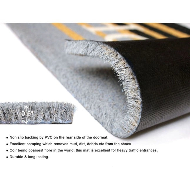 Gray Home Striped Coir Doormat