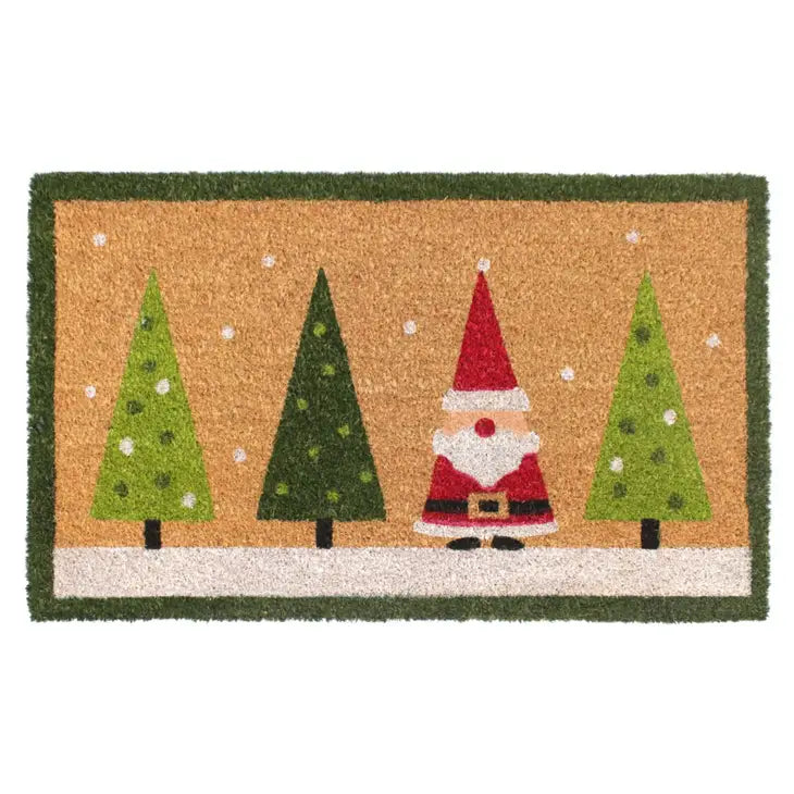 Red Holiday Santa & Xmas Trees Area Rug