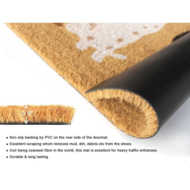 White Machine Tufted Dogs Doormat