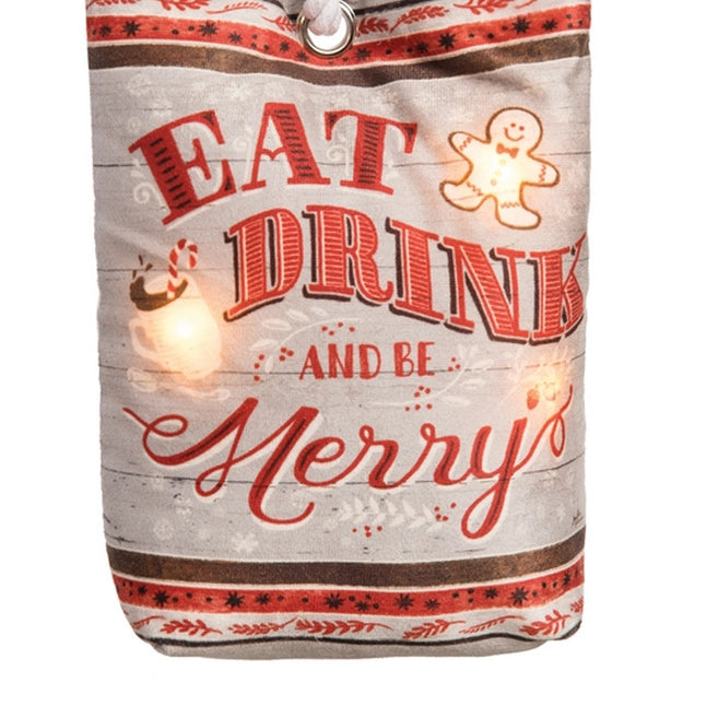 Eat, Drink, & Be Merry Led Doorstop