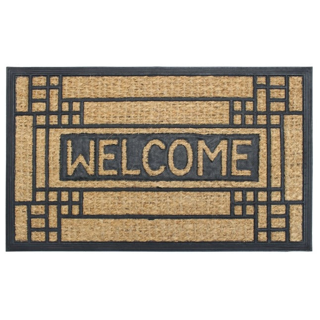Moulded Rubber Coir Welcome Doormat