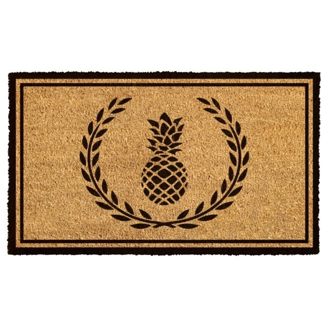 Black Tufted Black Pineapple Doormat