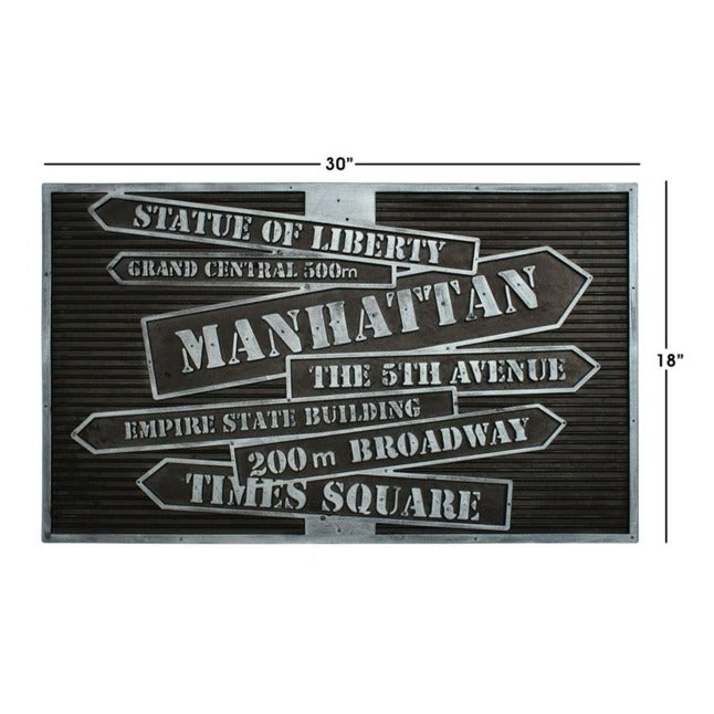 Moulded Nyc Signs Rubber Coir Doormat