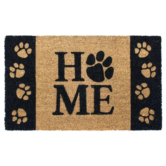 Black Tufted Home Paws Border Doormat