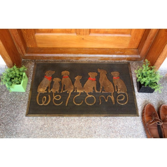 Moulded Dog Welcome Rubber Doormat