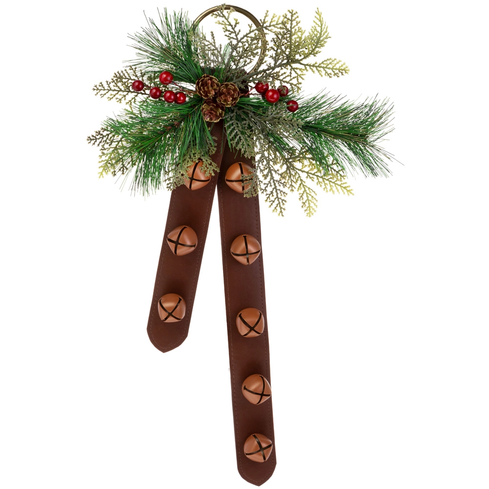 Leather Sleigh Bell Door Hanger Christmas