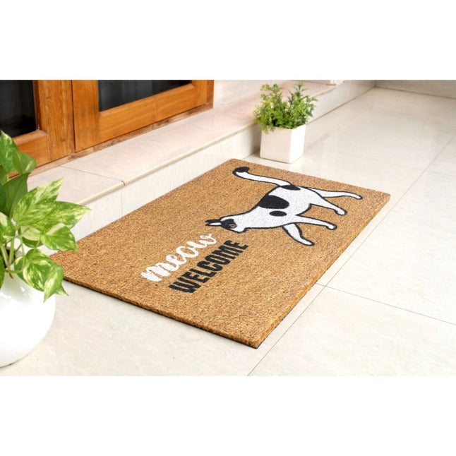 White Meow Welcome Doormat
