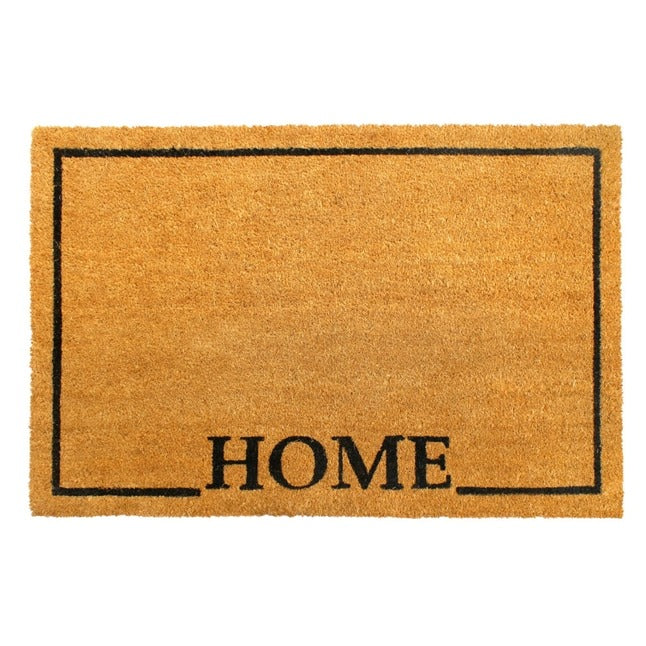 Natural Black Home Square Coir Doormat