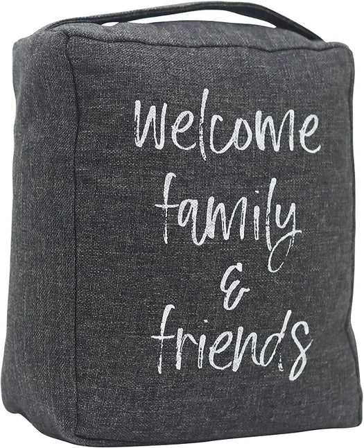 Welcome Friends and Family Decorative Fabric Door Stopper