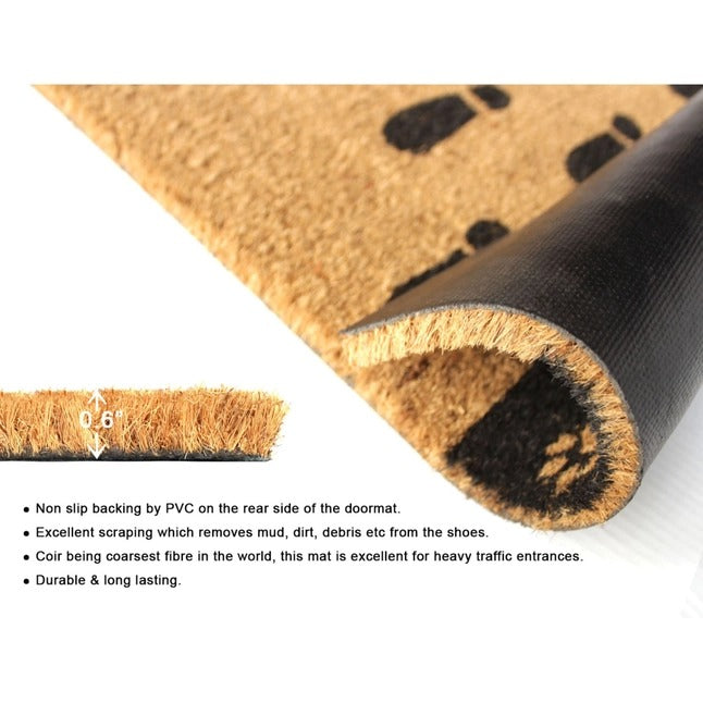 Black Machine Tufted Black Paws Doormat