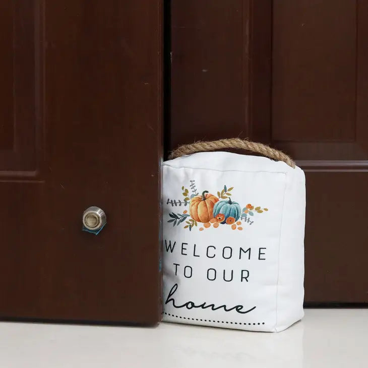 Welcome To Our Home Door Stop with Rope Handle