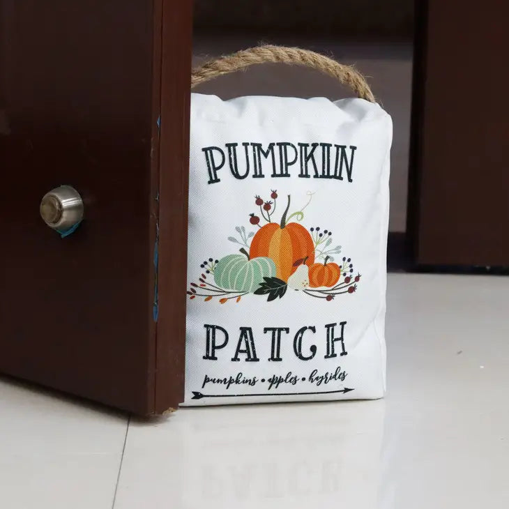 Pumpkin Patch Door Stop with Rope Handle