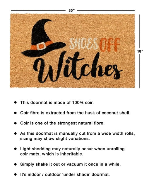 Black Shoes Off Witches Doormat