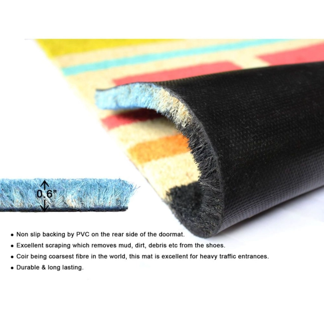 Bleach Tufted Hello Abstract Coir Doormat