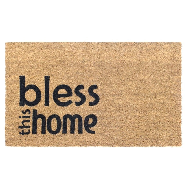 Black Bless This Home Doormat