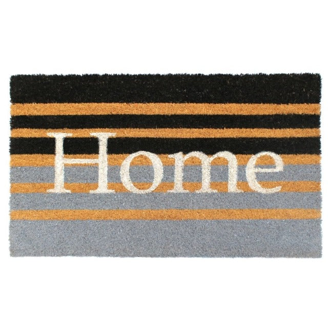 Gray Home Striped Coir Doormat