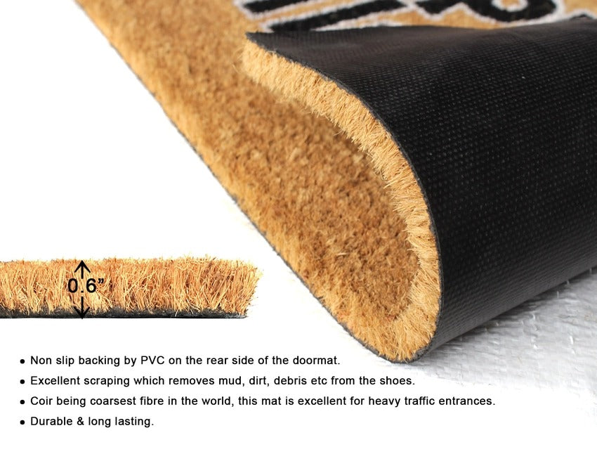 Black Happy Halloween Hat Doormat