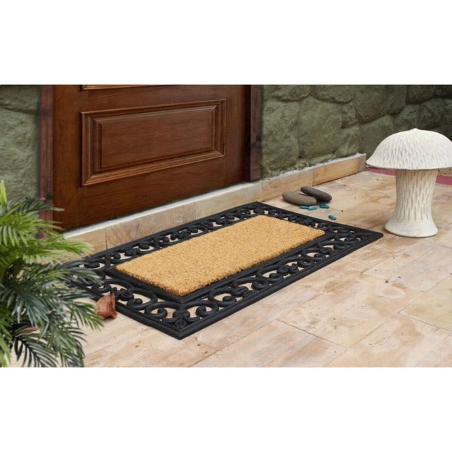 Moulded Rubber Coir Irongate Stripe Doormat