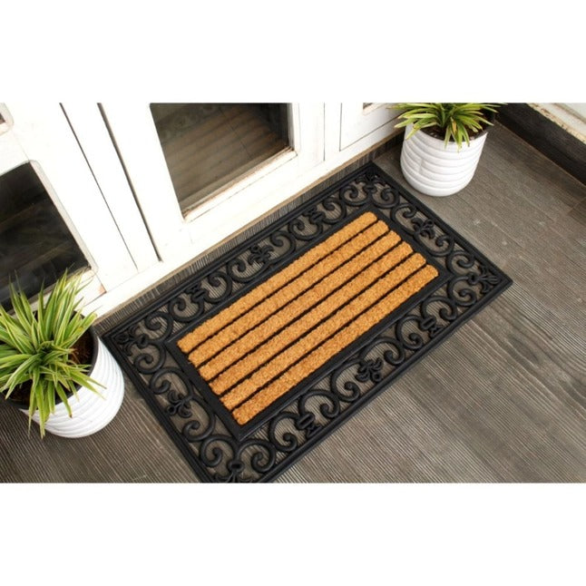 Rubber Coir Classic Irongate Rect Doormat