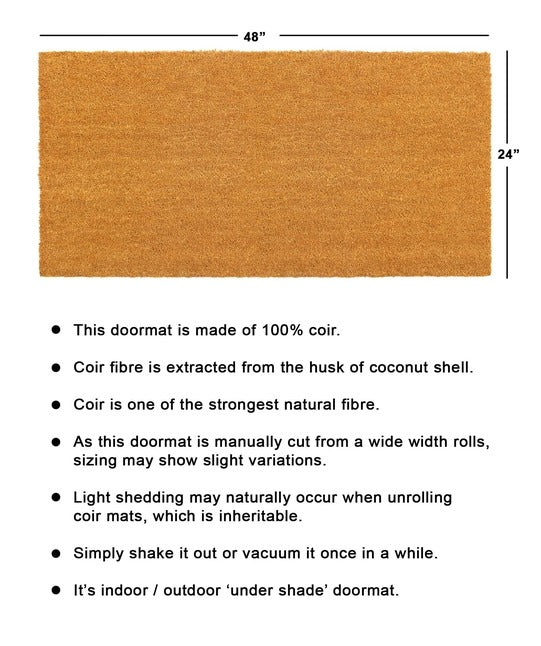 Natural Machine Tufted Plain Doormat