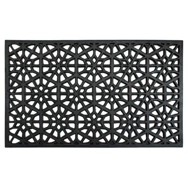 Black Moulded Honeycomb Rubber Doormat