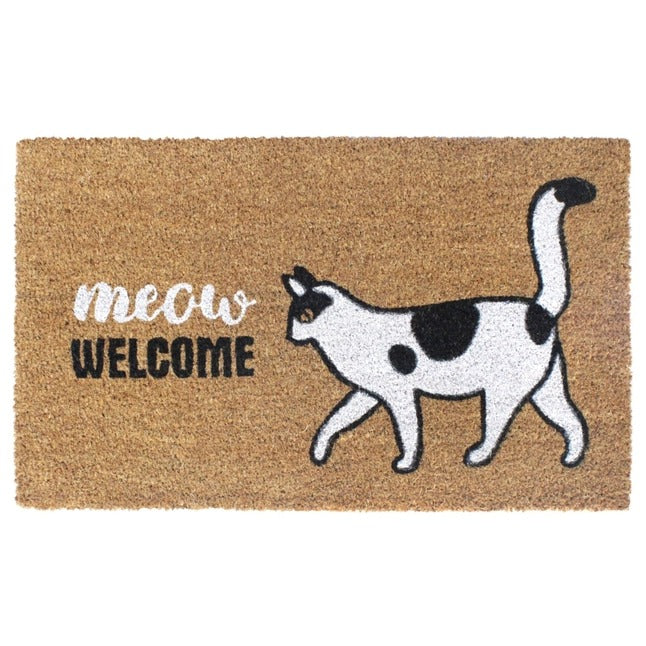 White Meow Welcome Doormat