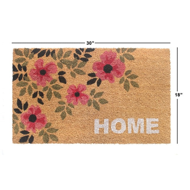 Home Pink Floral Doormat