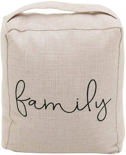 Family Decorative Weighted Fabric Door Stop with Handle