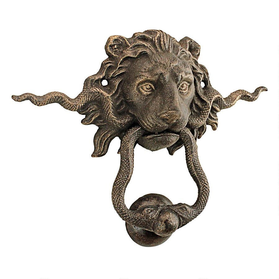 Lion and the Snake Cast Iron Foundry French Royalty Decorative Door Knocker