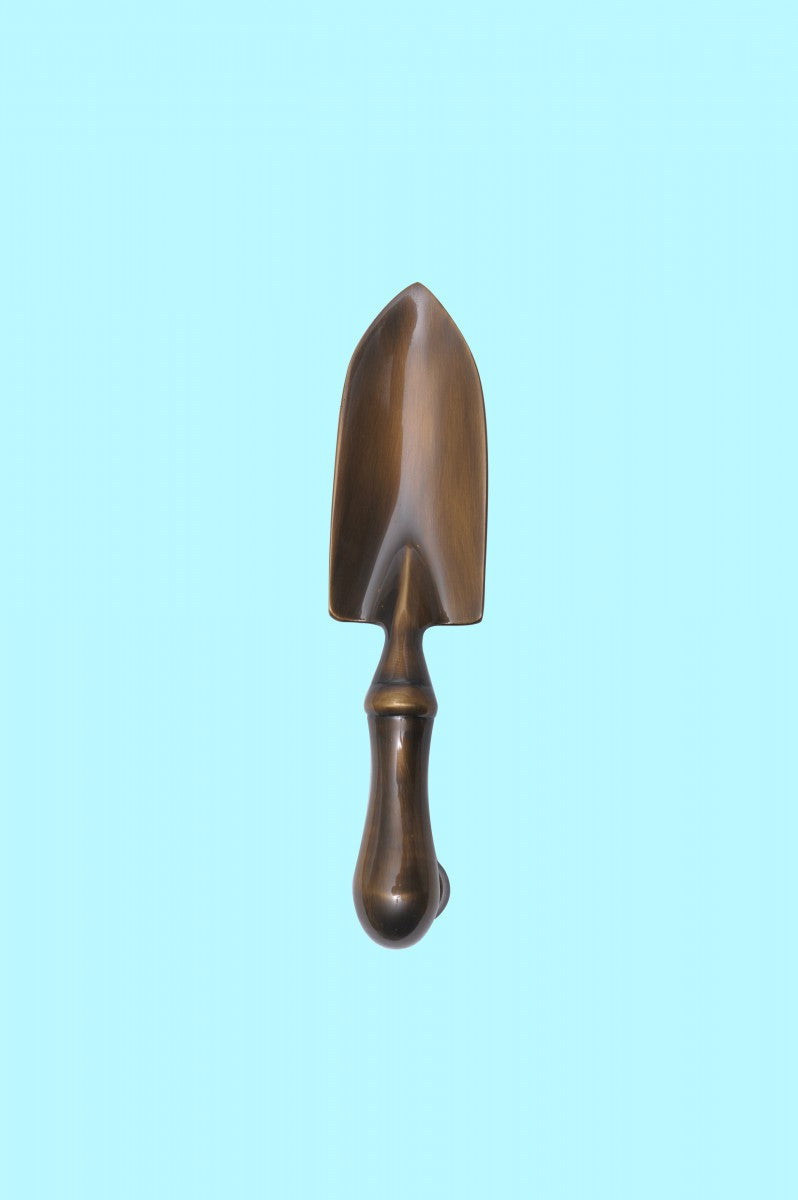 Antique Brass Vintage Door Knocker Garden Trowel 7"H