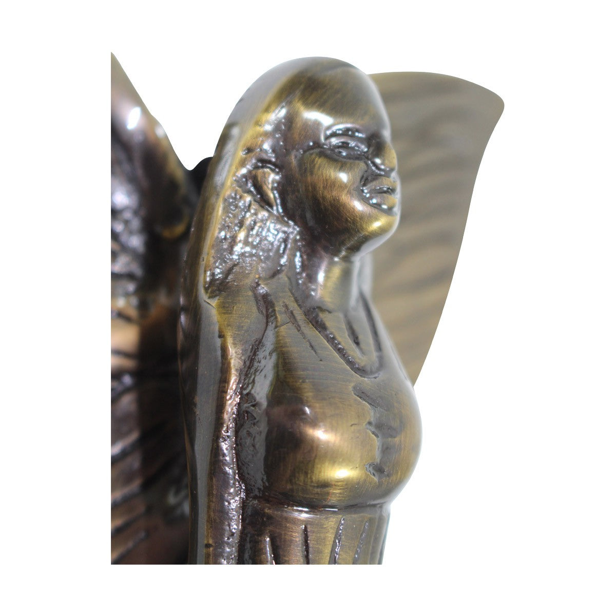 Antique Solid Brass Vintage Door Knocker Flower Fairy 7"H