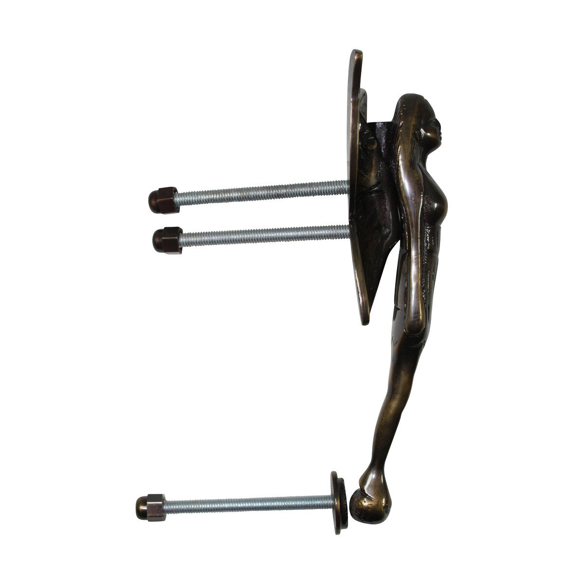 Antique Solid Brass Vintage Door Knocker Flower Fairy 7"H