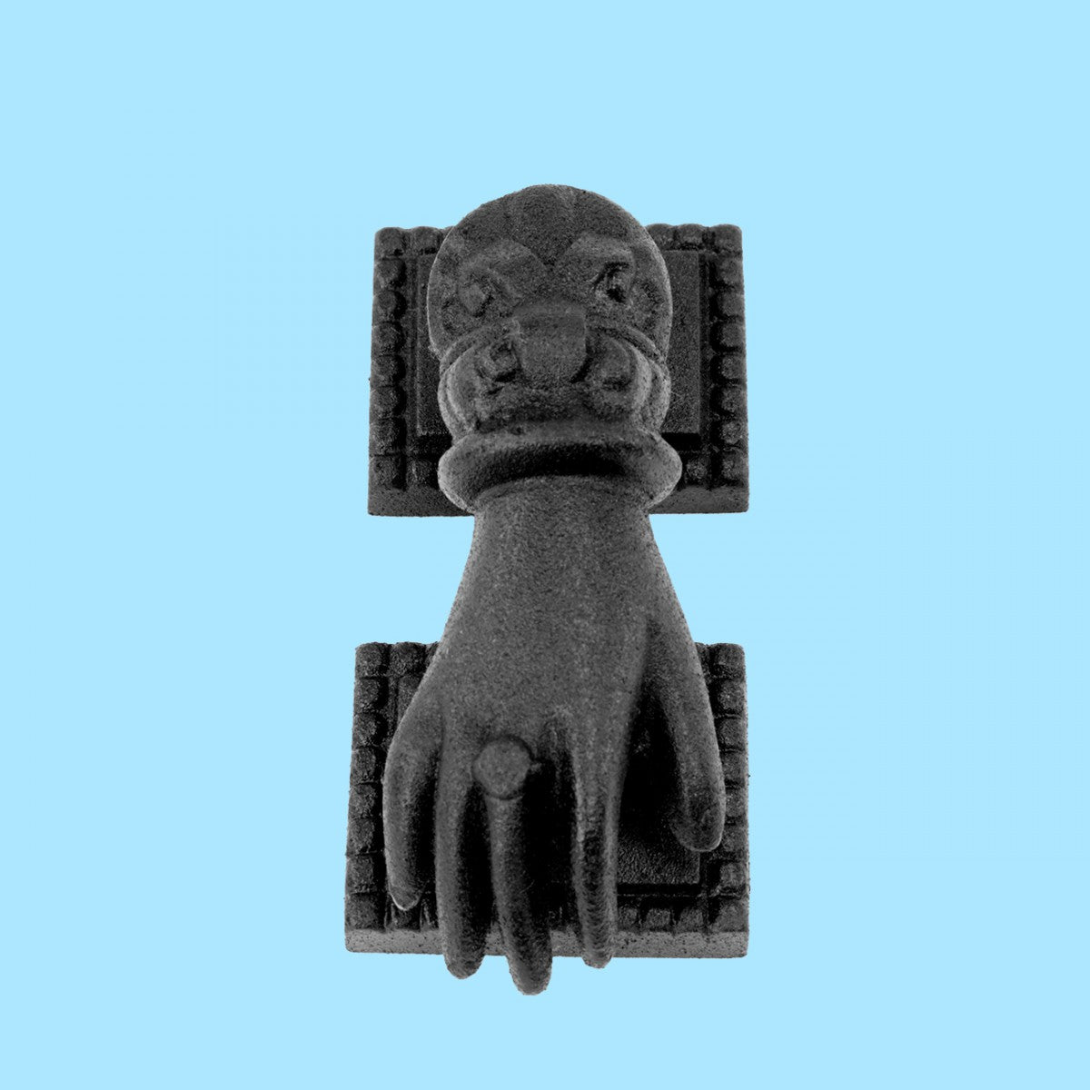 Black Cast Iron Door Knocker Hand Fist Design 4" inch Tall