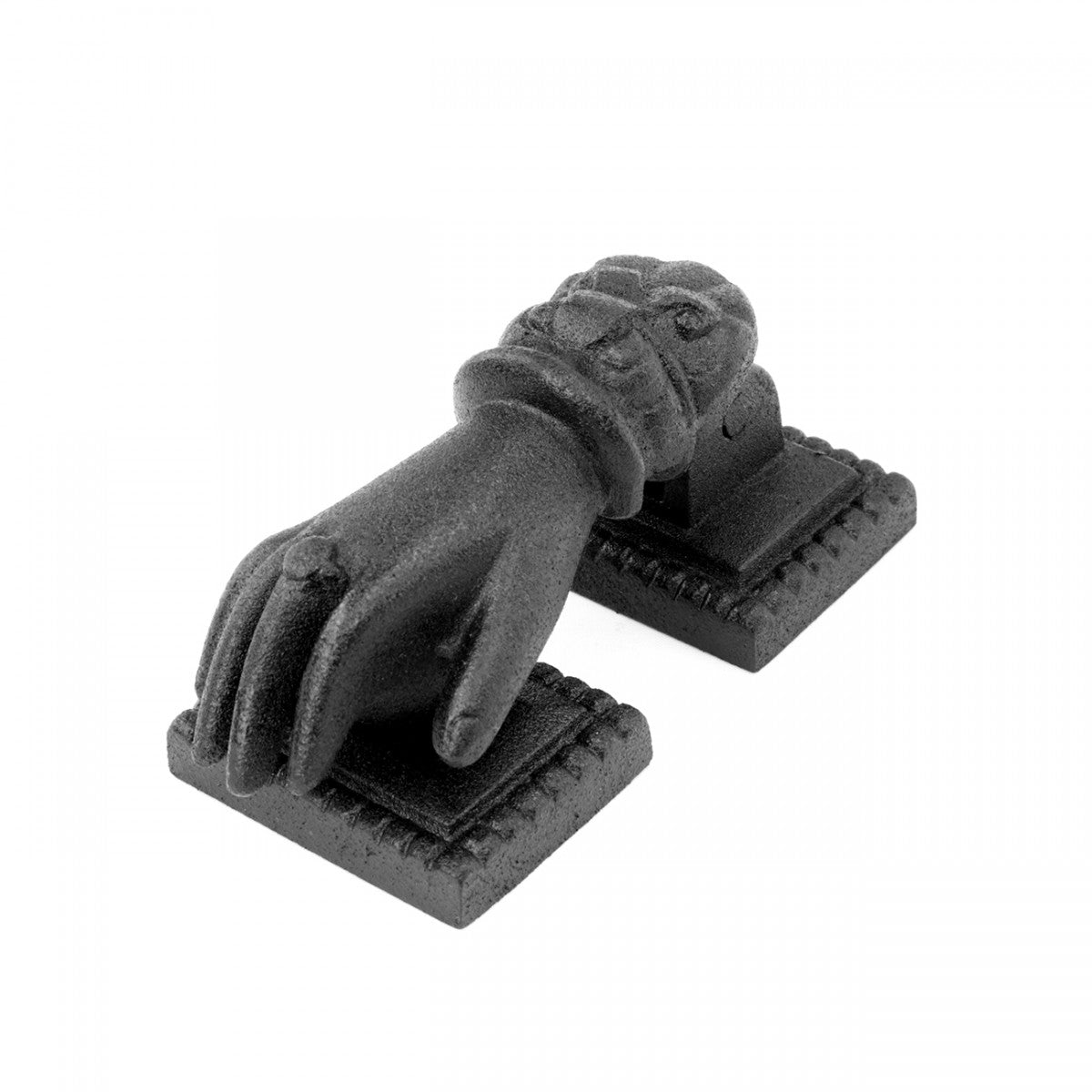 Black Cast Iron Door Knocker Hand Fist Design 4" inch Tall